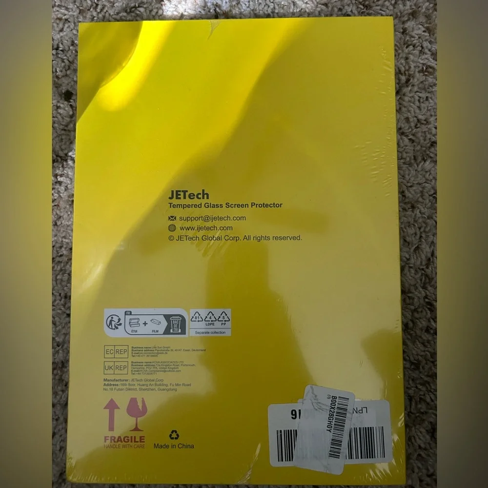 Tempered Glass Screen Protector for Tablets - Yellow